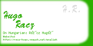 hugo racz business card